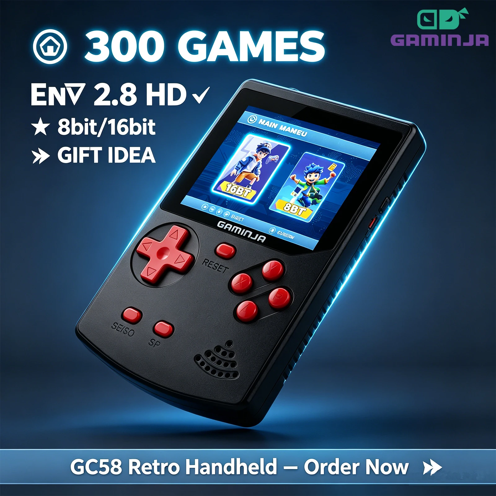 Gaming Console Handheld Android - Console di gioco portatile GAMINJA 300